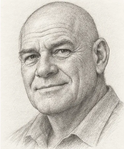 Bald man – finished pencil drawing