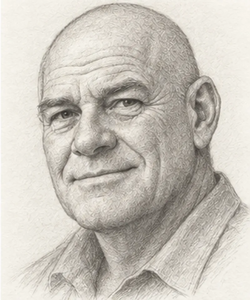 Bald man – finished pencil drawing