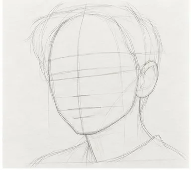 How to draw a boy's face – step 3 of 12