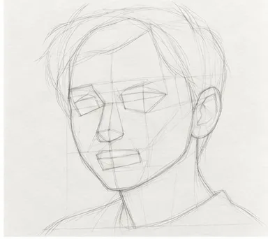 How to draw a boy's face – step 4 of 12