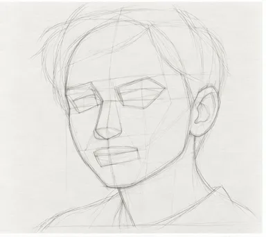 How to draw a boy's face – step 5 of 12