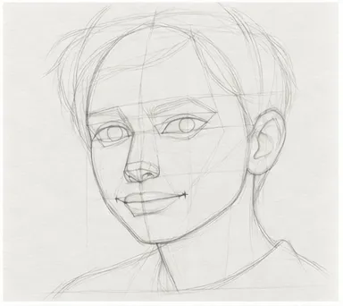 How to draw a boy's face – step 6 of 12