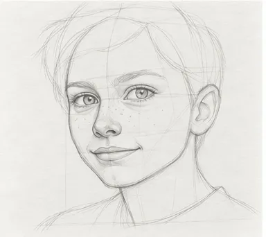 How to draw a boy's face – step 9 of 12