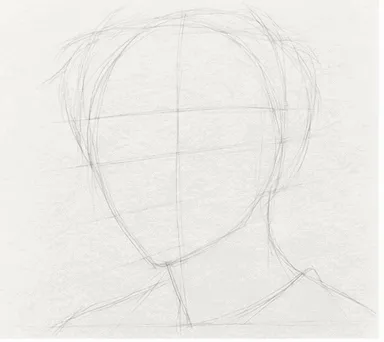 Time-lapse of a boy's face being drawn step by step