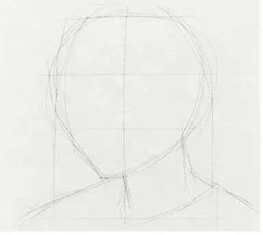 How to draw a girl with long hair – step 1 of 12