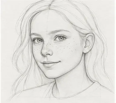 How to draw a girl with long hair – step 10 of 12