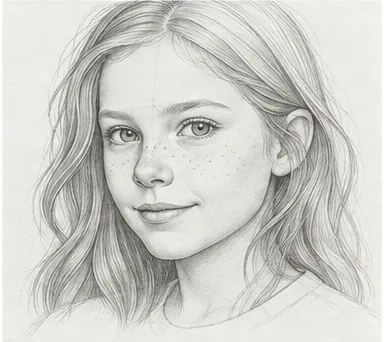 How to draw a girl with long hair – step 11 of 12