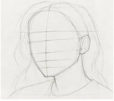 How to draw a girl with long hair – step 3 of 12