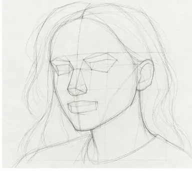 How to draw a girl with long hair – step 4 of 12
