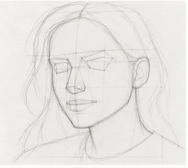 How to draw a girl with long hair – step 5 of 12