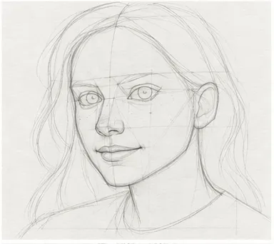 How to draw a girl with long hair – step 6 of 12