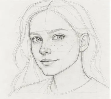 How to draw a girl with long hair – step 9 of 12