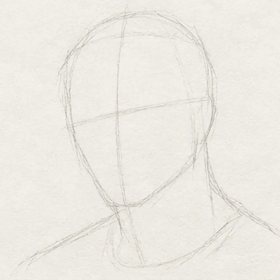 How to draw a man's face – step 1 of 12