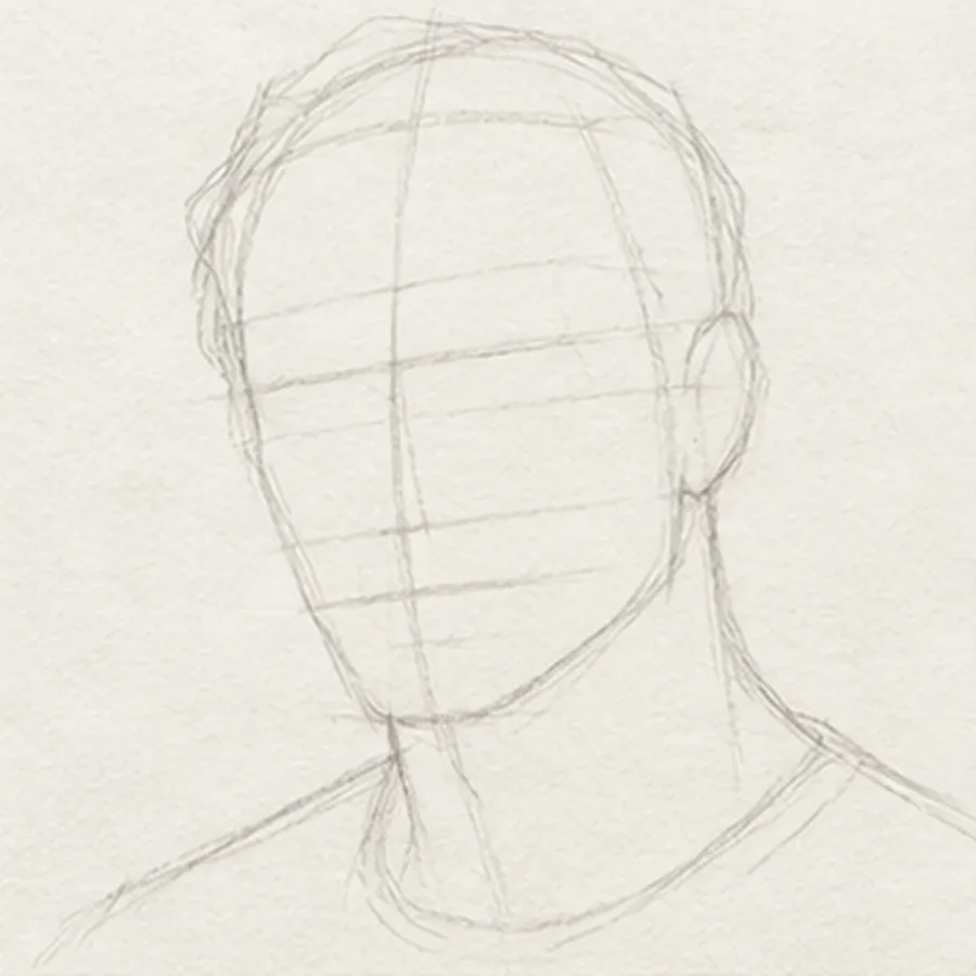 How to draw a man's face – step 3 of 12