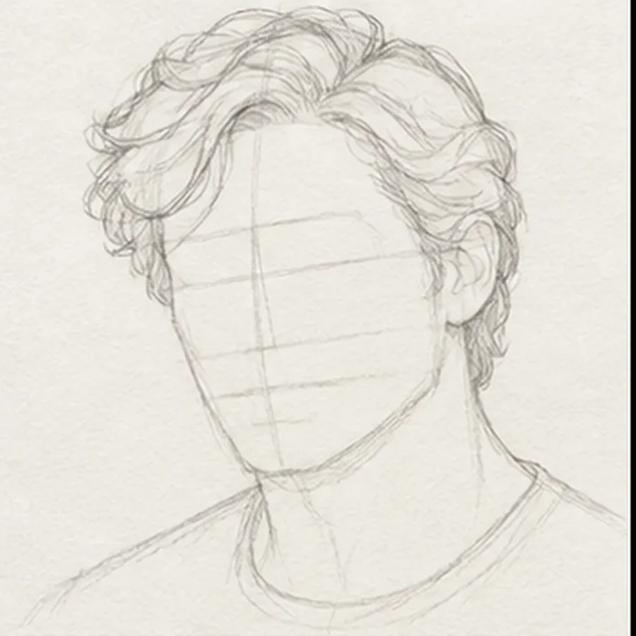 How to draw a man's face – step 4 of 12