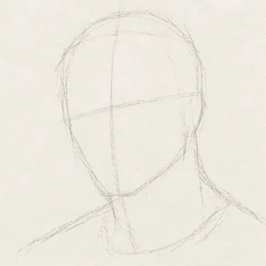 Time-lapse of a man's face being drawn step by step