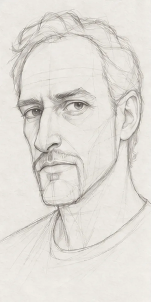 How to draw a man with a beard – step 10 of 12