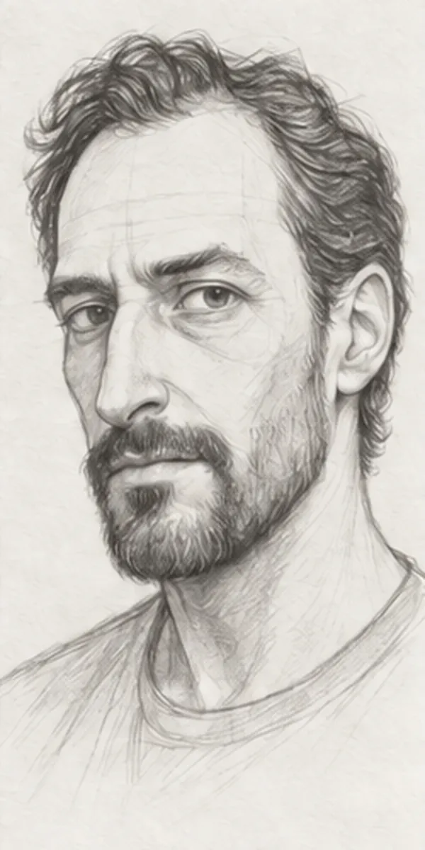 How to draw a man with a beard – step 11 of 12