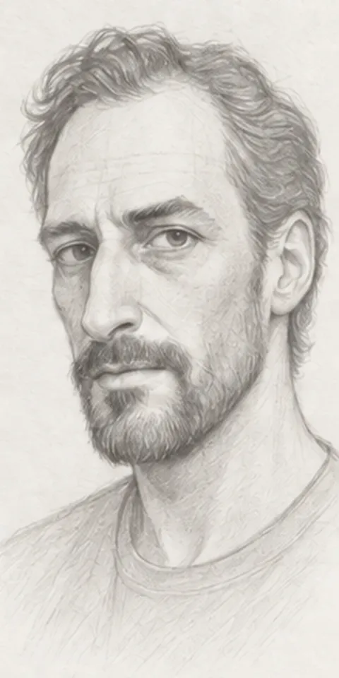 Man with a beard – finished pencil drawing
