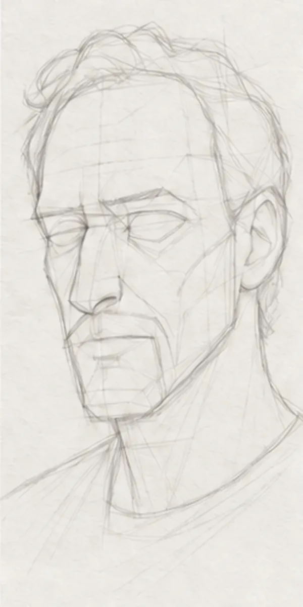 How to draw a man with a beard – step 6 of 12