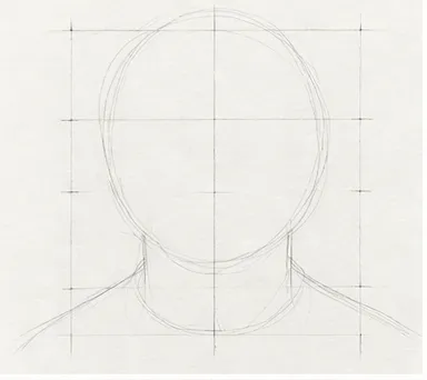 How to draw an old man's face – step 1 of 12