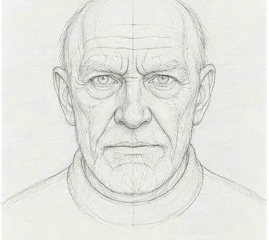 How to draw an old man's face – step 10 of 12