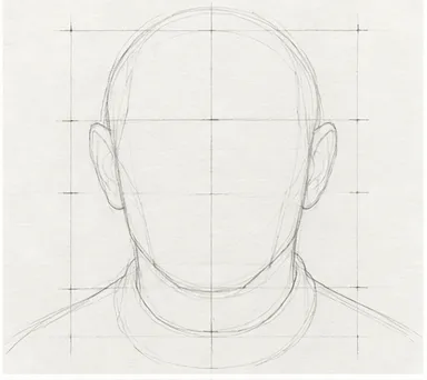 How to draw an old man's face – step 2 of 12