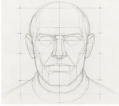 How to draw an old man's face – step 4 of 12