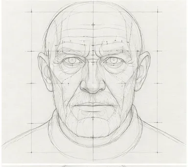 How to draw an old man's face – step 7 of 12