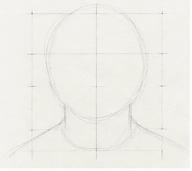 Time-lapse of an old man's face being drawn step by step