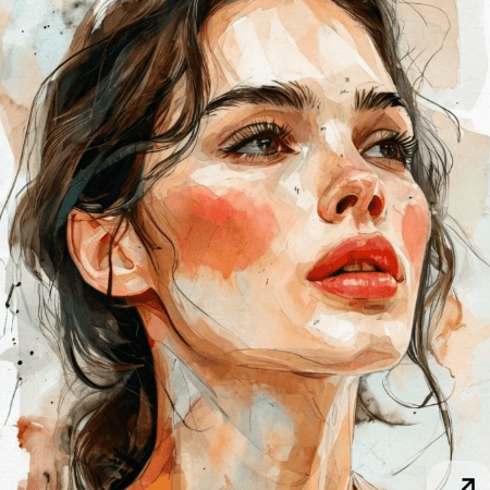 Watercolor sketch style example generated by the SketchStep AI photo to sketch app