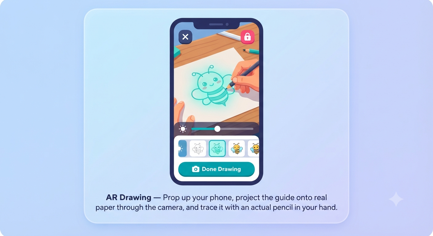 AR Drawing mode in the SketchStep app