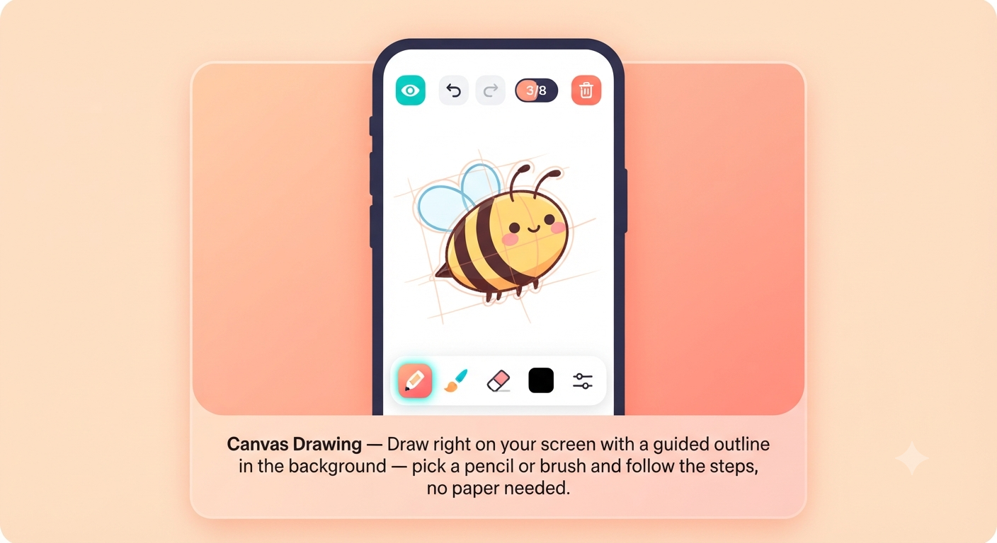 Canvas Drawing mode in the SketchStep app